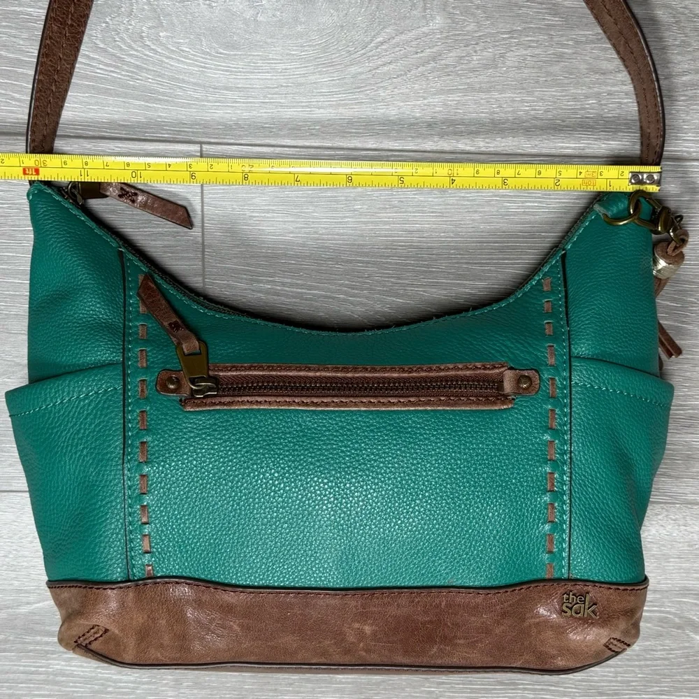 The Sak Teal and Brown Leather-Trim Shoulder Bag - Picture 5 of 12